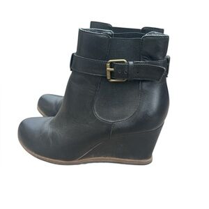 💥HP 💥 Black Leather Ankle Boots size 6.5 womans